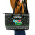 South Sudan Christmas Leather Tote Bag with National Map, Flag Colors, and Sleeping Rhino Motif - Wonder Print Shop