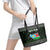South Sudan Christmas Leather Tote Bag with National Map, Flag Colors, and Sleeping Rhino Motif - Wonder Print Shop