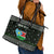 South Sudan Christmas Leather Tote Bag with National Map, Flag Colors, and Sleeping Rhino Motif - Wonder Print Shop