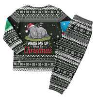 South Sudan Christmas Pajama Set with National Map, Flag Colors, and Sleeping Rhino Motif - Wonder Print Shop