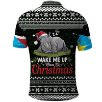 South Sudan Christmas Polo Shirt with National Map, Flag Colors, and Sleeping Rhino Motif - Wonder Print Shop