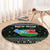 South Sudan Christmas Round Carpet with National Map, Flag Colors, and Sleeping Rhino Motif - Wonder Print Shop
