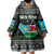 South Sudan Christmas Wearable Blanket Hoodie with National Map, Flag Colors, and Sleeping Rhino Motif - Wonder Print Shop