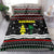 Suriname Christmas Bedding Set with Black Festive Pattern, Golden Ship, Palm Tree, and Coat of Arms Motif - Wonder Print Shop