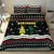 Suriname Christmas Bedding Set with Black Festive Pattern, Golden Ship, Palm Tree, and Coat of Arms Motif - Wonder Print Shop