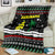 Suriname Christmas Blanket with Black Festive Pattern, Golden Ship, Palm Tree, and Coat of Arms Motif - Wonder Print Shop