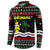 Suriname Christmas Button Sweatshirt with Black Festive Pattern, Golden Ship, Palm Tree, and Coat of Arms Motif - Wonder Print Shop