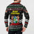 Suriname Christmas Button Sweatshirt with Black Festive Pattern, Golden Ship, Palm Tree, and Coat of Arms Motif - Wonder Print Shop