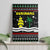 Suriname Christmas Canvas Wall Art with Black Festive Pattern, Golden Ship, Palm Tree, and Coat of Arms Motif - Wonder Print Shop