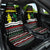 Suriname Christmas Car Seat Cover with Black Festive Pattern, Golden Ship, Palm Tree, and Coat of Arms Motif - Wonder Print Shop