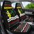 Suriname Christmas Car Seat Cover with Black Festive Pattern, Golden Ship, Palm Tree, and Coat of Arms Motif - Wonder Print Shop