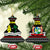 Suriname Christmas Ceramic Ornament with Black Festive Pattern, Golden Ship, Palm Tree, and Coat of Arms Motif - Wonder Print Shop