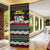 Suriname Christmas Door Cover with Black Festive Pattern, Golden Ship, Palm Tree, and Coat of Arms Motif - Wonder Print Shop