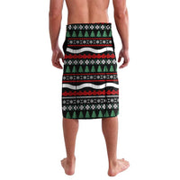 Suriname Christmas Lavalava with Black Festive Pattern, Golden Ship, Palm Tree, and Coat of Arms Motif - Wonder Print Shop