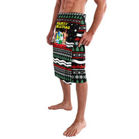 Suriname Christmas Lavalava with Black Festive Pattern, Golden Ship, Palm Tree, and Coat of Arms Motif - Wonder Print Shop