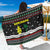 Suriname Christmas Sarong with Black Festive Pattern, Golden Ship, Palm Tree, and Coat of Arms Motif - Wonder Print Shop