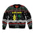 Suriname Christmas Sleeve Zip Bomber Jacket with Black Festive Pattern, Golden Ship, Palm Tree, and Coat of Arms Motif - Wonder Print Shop