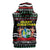 Suriname Christmas Sleeveless Hoodie with Black Festive Pattern, Golden Ship, Palm Tree, and Coat of Arms Motif - Wonder Print Shop