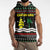 Suriname Christmas Sleeveless Hoodie with Black Festive Pattern, Golden Ship, Palm Tree, and Coat of Arms Motif - Wonder Print Shop