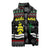 Suriname Christmas Sleeveless Puffer Jacket with Black Festive Pattern, Golden Ship, Palm Tree, and Coat of Arms Motif - Wonder Print Shop