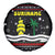 Suriname Christmas Spare Tire Cover with Black Festive Pattern, Golden Ship, Palm Tree, and Coat of Arms Motif - Wonder Print Shop