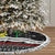Suriname Christmas Tree Skirt with Black Festive Pattern, Golden Ship, Palm Tree, and Coat of Arms Motif - Wonder Print Shop