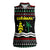Suriname Christmas Women Sleeveless Polo Shirt with Black Festive Pattern, Golden Ship, Palm Tree, and Coat of Arms Motif - Wonder Print Shop