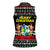Suriname Christmas Women Sleeveless Polo Shirt with Black Festive Pattern, Golden Ship, Palm Tree, and Coat of Arms Motif - Wonder Print Shop