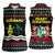 Suriname Christmas Women Sleeveless Polo Shirt with Black Festive Pattern, Golden Ship, Palm Tree, and Coat of Arms Motif - Wonder Print Shop