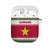 Suriname Christmas AirPods Case with Red-Green Knit Pattern, Yellow Star, and Santa Leopard Motif - Wonder Print Shop