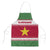 Suriname Christmas Apron with Red-Green Knit Pattern, Yellow Star, and Santa Leopard Motif - Wonder Print Shop