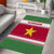 Suriname Christmas Area Rug with Red-Green Knit Pattern, Yellow Star, and Santa Leopard Motif - Wonder Print Shop
