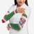 Suriname Christmas Arm Sleeves with Red-Green Knit Pattern, Yellow Star, and Santa Leopard Motif - Wonder Print Shop