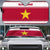 Suriname Christmas Auto Sun Shade with Red-Green Knit Pattern, Yellow Star, and Santa Leopard Motif - Wonder Print Shop