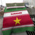 Suriname Christmas Bedding Set with Red-Green Knit Pattern, Yellow Star, and Santa Leopard Motif - Wonder Print Shop