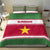 Suriname Christmas Bedding Set with Red-Green Knit Pattern, Yellow Star, and Santa Leopard Motif - Wonder Print Shop