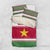 Suriname Christmas Bedding Set with Red-Green Knit Pattern, Yellow Star, and Santa Leopard Motif - Wonder Print Shop