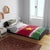 Suriname Christmas Bedding Set with Red-Green Knit Pattern, Yellow Star, and Santa Leopard Motif - Wonder Print Shop