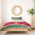 Suriname Christmas Bedding Set with Red-Green Knit Pattern, Yellow Star, and Santa Leopard Motif - Wonder Print Shop