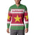 Suriname Christmas Button Sweatshirt with Red-Green Knit Pattern, Yellow Star, and Santa Leopard Motif - Wonder Print Shop