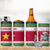 Suriname Christmas 4 in 1 Can Cooler Tumbler with Red-Green Knit Pattern, Yellow Star, and Santa Leopard Motif - Wonder Print Shop
