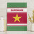 Suriname Christmas Canvas Wall Art with Red-Green Knit Pattern, Yellow Star, and Santa Leopard Motif - Wonder Print Shop