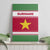Suriname Christmas Canvas Wall Art with Red-Green Knit Pattern, Yellow Star, and Santa Leopard Motif - Wonder Print Shop