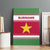 Suriname Christmas Canvas Wall Art with Red-Green Knit Pattern, Yellow Star, and Santa Leopard Motif - Wonder Print Shop