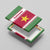 Suriname Christmas Canvas Wall Art with Red-Green Knit Pattern, Yellow Star, and Santa Leopard Motif - Wonder Print Shop