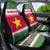 Suriname Christmas Car Seat Cover with Red-Green Knit Pattern, Yellow Star, and Santa Leopard Motif - Wonder Print Shop