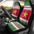 Suriname Christmas Car Seat Cover with Red-Green Knit Pattern, Yellow Star, and Santa Leopard Motif - Wonder Print Shop