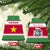Suriname Christmas Ceramic Ornament with Red-Green Knit Pattern, Yellow Star, and Santa Leopard Motif - Wonder Print Shop