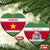 Suriname Christmas Ceramic Ornament with Red-Green Knit Pattern, Yellow Star, and Santa Leopard Motif - Wonder Print Shop