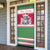 Suriname Christmas Door Cover with Red-Green Knit Pattern, Yellow Star, and Santa Leopard Motif - Wonder Print Shop